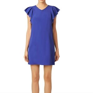 Rebecca Taylor Cobalt Ruffle Crepe Dress Size 4